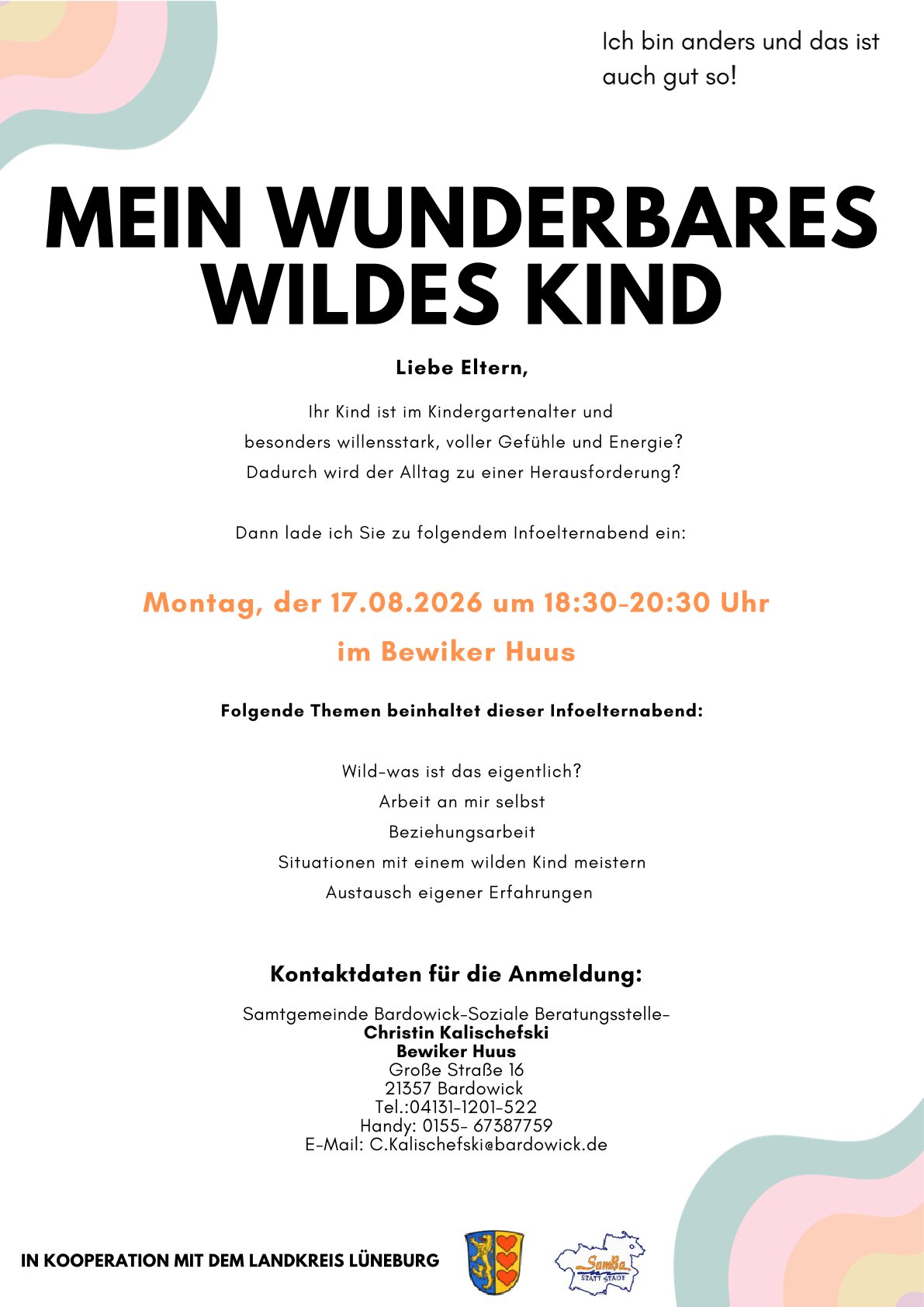 Infoelternabend am 17.08.26: Mein wunderbares wildes Kind