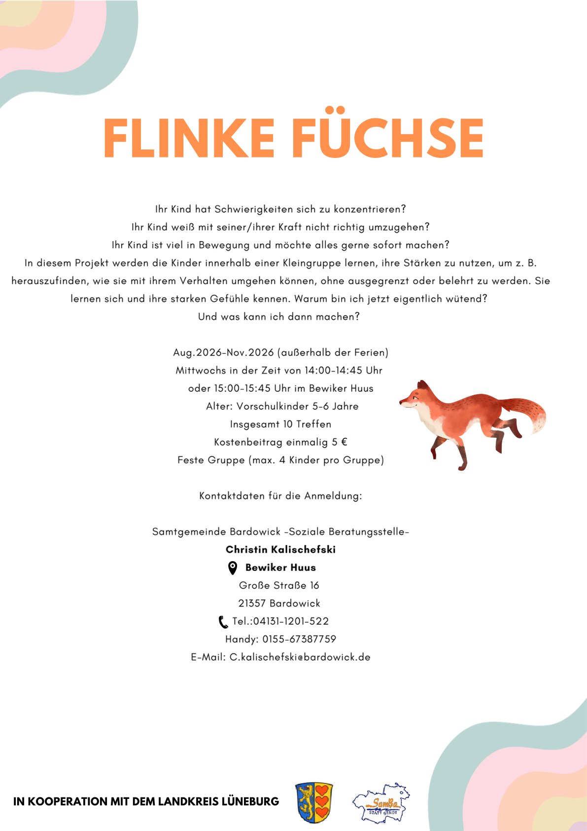für  Vorschulkinder: Flinke Füchse ab August 2026