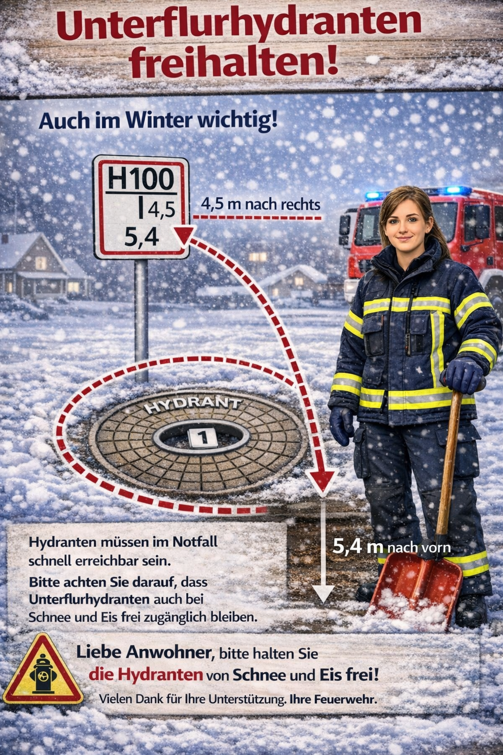 Hydranten schnee- und eisfrei halten