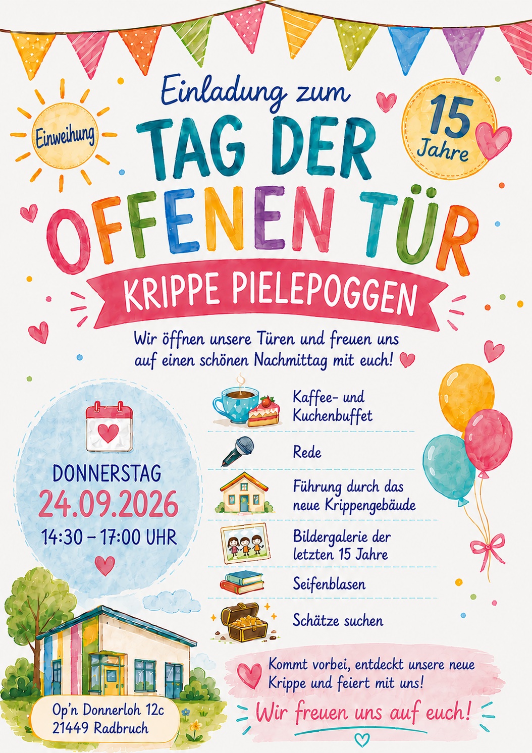 Tag der offenen Tür der Krippe Pielepoggen am 24.09.26