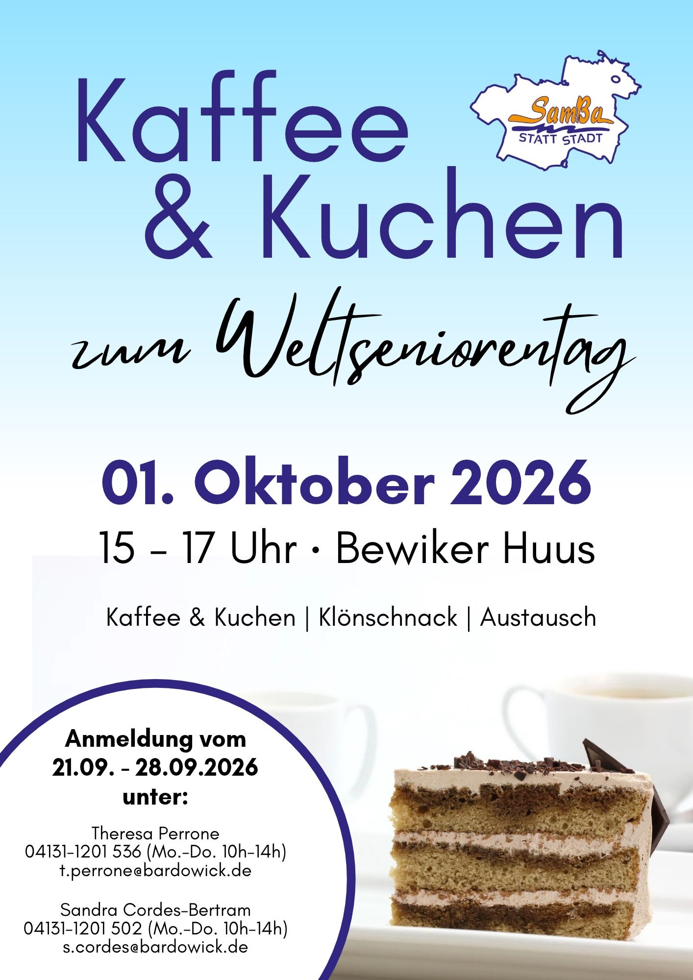 Weltseniorentag am 01.10.2026 im Bewiker Huus
