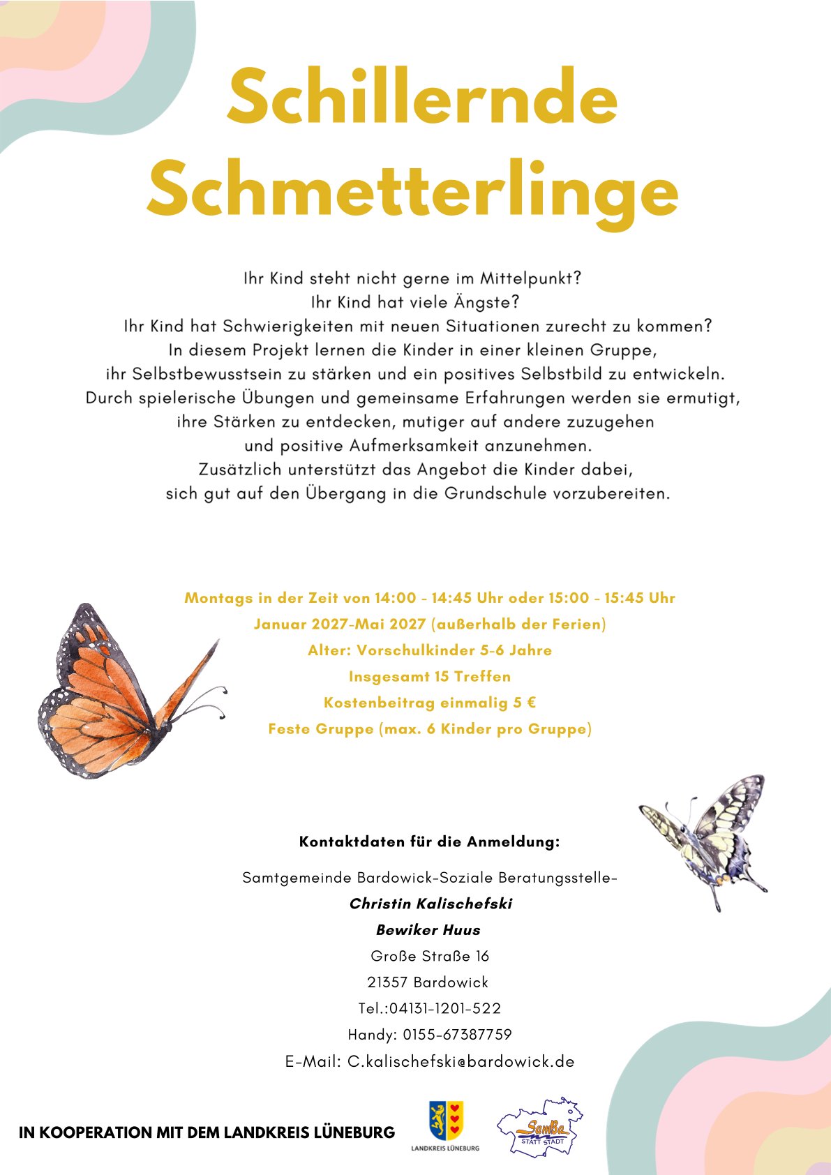 für  Vorschulkinder: Schillernde Schmetterlinge ab Januar 2027