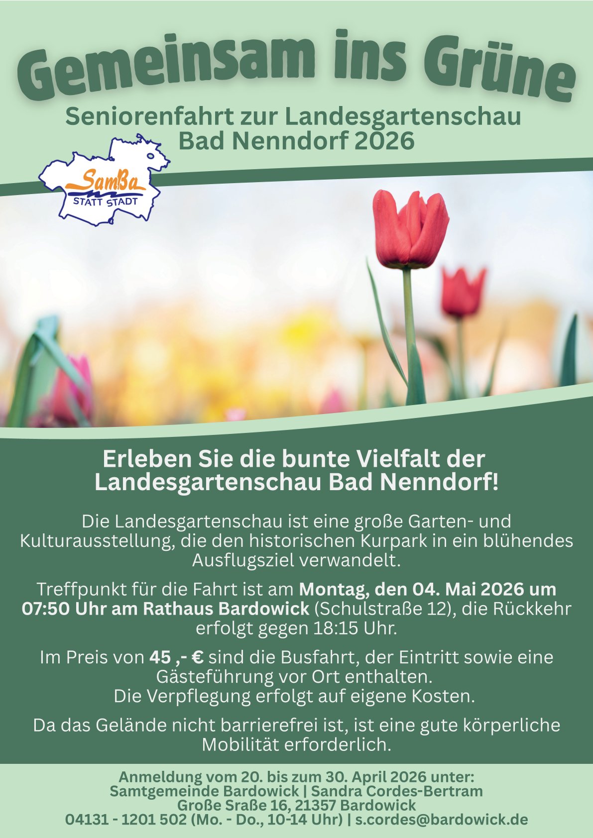 Erleben Sie die bunte Vielfalt der Landesgartenschau Bad Nenndorf am Montag, den 04.05.2026